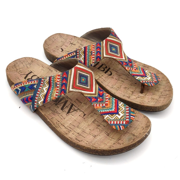 Sam & Libby Hollyn colorful thong sandals womans, Size 9.5 Great condition! - Picture 1 of 6